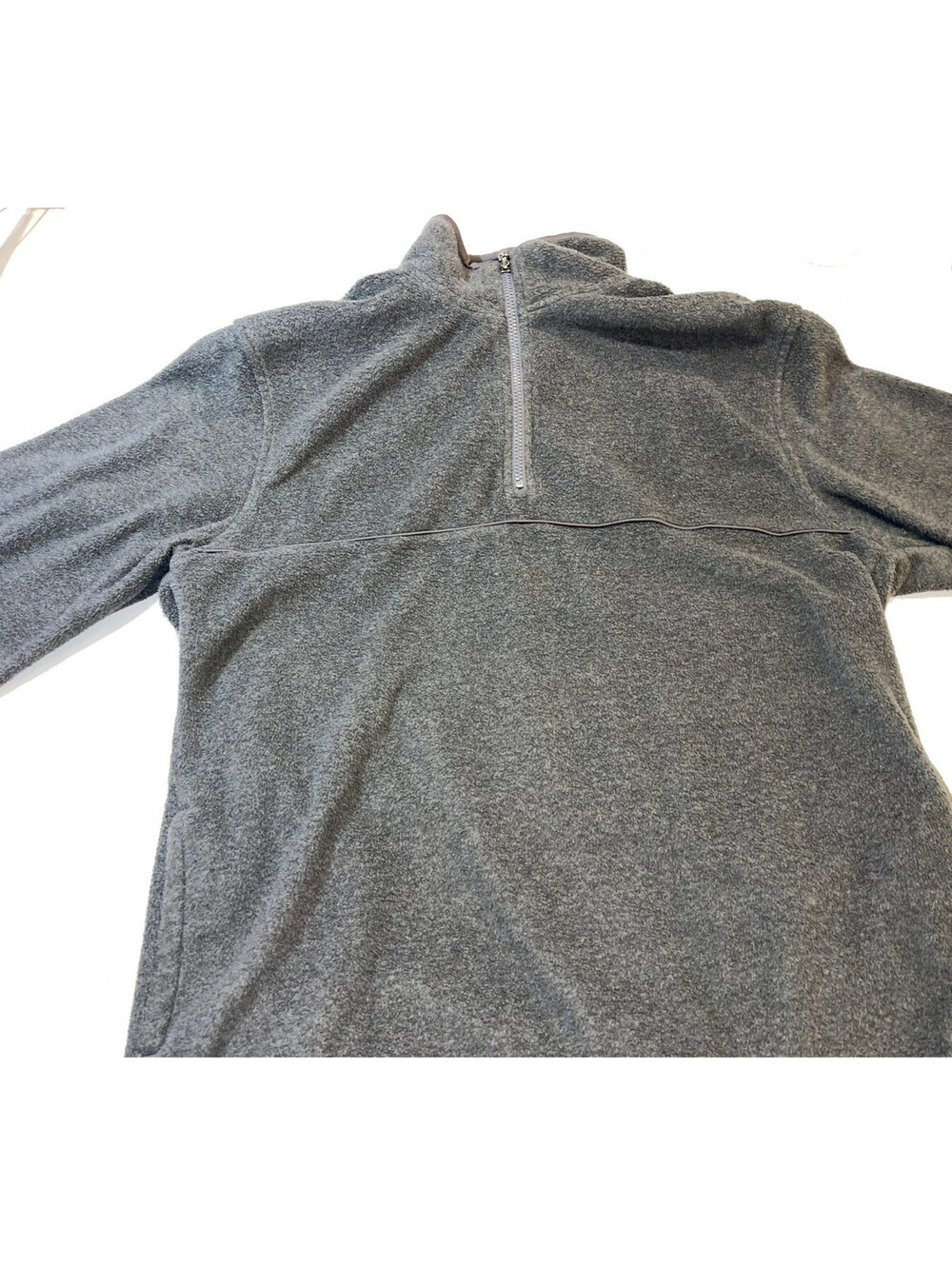 DESIGNER VAN HEUSEN 1/4 ZIP MOCK NECK GRAY 100 % POLYESTER SWEATER MEN'S LARGE